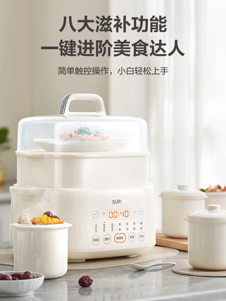 220V Versatile Electric Ceramic Stewpot for Soup, Bird's Nest and Congee