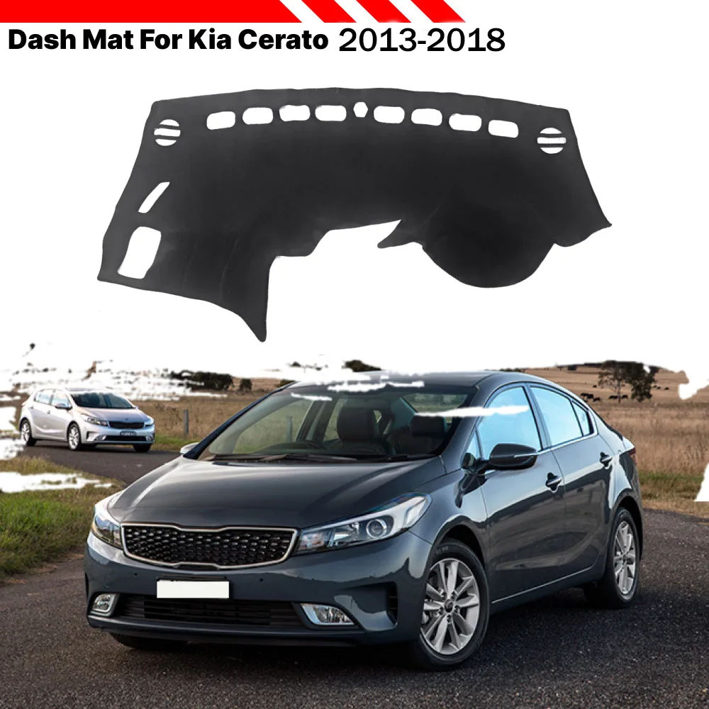 Dla Kia Cerato YD 2013 2014 2015 2016 2017 2018 Kierownica z lewej / prawej strony Pokrowce na deskę rozdzielczą Mata Klosz Poduszka Dywaniki