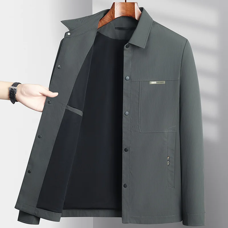 Spring and Autumn Jacket Men's New Youth Korean Fashion Polo Collar Coat Casual Trend Breathable Versatile Top