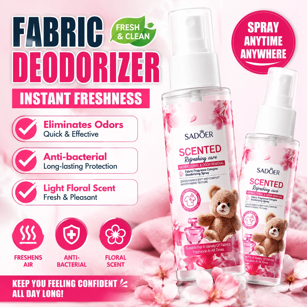 Cherry Blossom Fragrance Clothes Deodorizing Spray Fragrance Lasting Summer Light Fragrance Deodorant New Perfume Spray