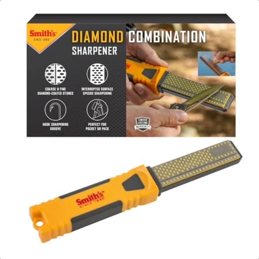 

DCS4 4 Diamond Combination Sharpener Double Sided Stone Outdoor Field Knife Sharpener Fish Hook Pointed Tools Micro Sharpener L