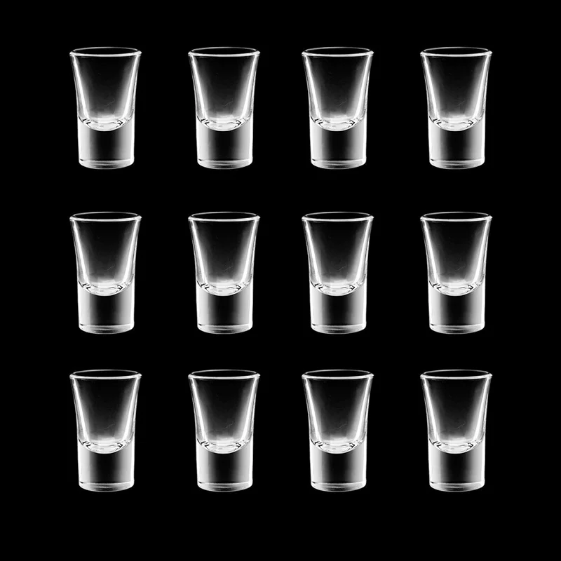 12pcs 30ml Mini Whiskey Glass for Bar Party Creative Cocktail Liquor Shot Wine Glasses Special Drinks Depth Bomb Cup Transparent