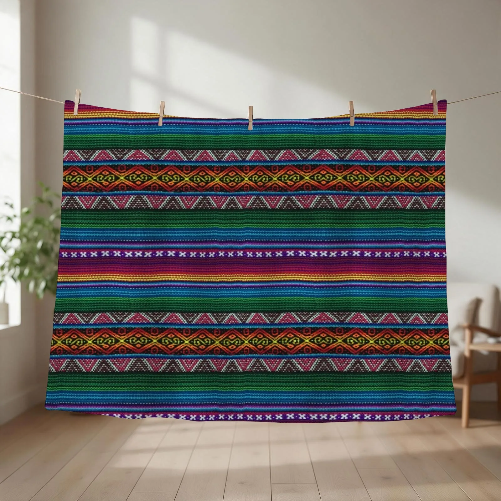 Peruvian textile pattern Throw Blanket couch cozy soft plush fuzzy picnic outdoor blanket