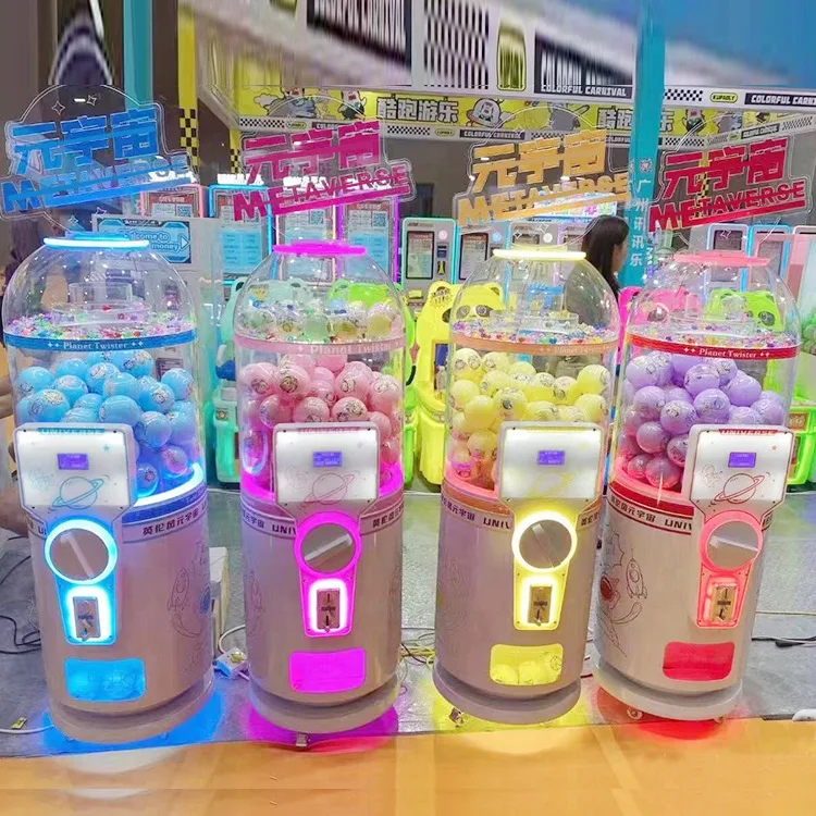 MINI Customizable Metal & Acrylic Cute Gachapon Machine Candy Egg Twist Card Gacha Token Coin Operated English Toy Game Machine