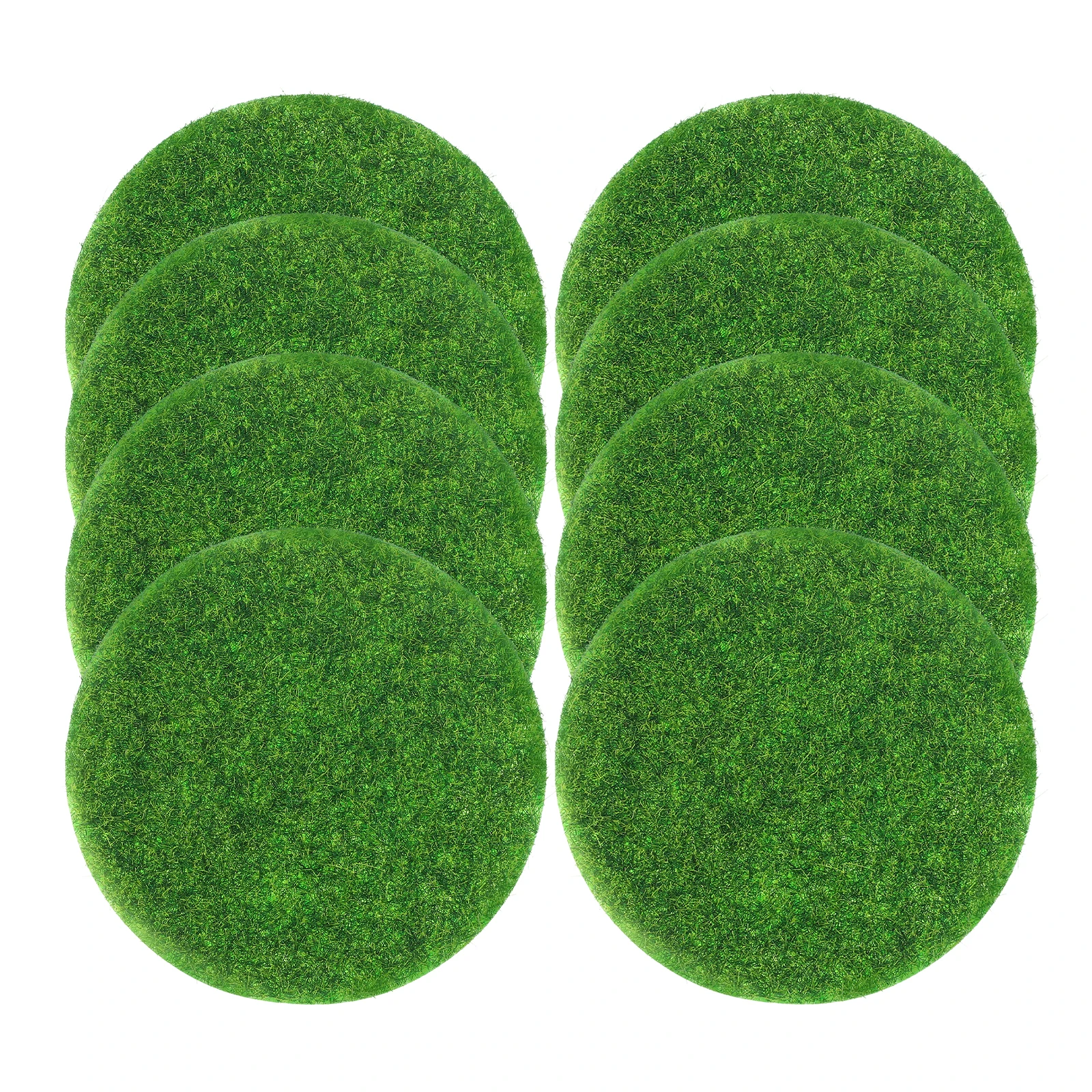 8Pcs Round Mini Artificial Grass Mat Realistic Moss Sheet for Fairy Garden Lawn Craft Decoration Miniature Zen Garden Accessory