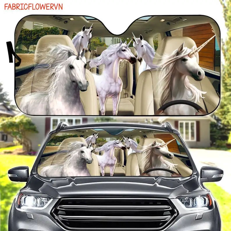 

Unicorn Car Sunshade, Unicorn Car Decoration, Unicorn Windshield, Unicorn Lovers Gift, Animal Car Sunshade, Gift For Mom, Gift F