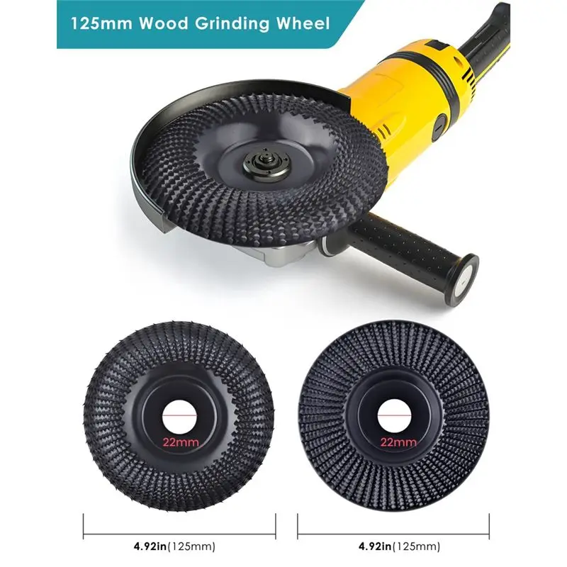 Exquisite- Set of 2 Wood Grinding Discs for Angle Grinders 125 mm, Wood Cutter Rasp Disc Grinding Discs Angle Grinders