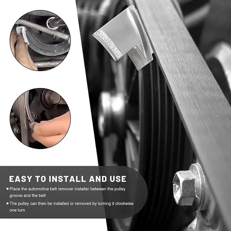 2PCS Automobile Ribbed Drive Belts Remover Stretch Aux Belt Removal Installer Tool Set Car Repair Modificate
