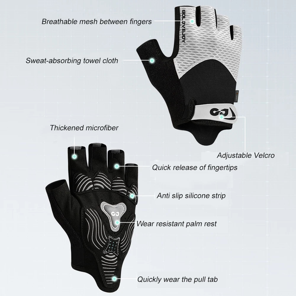 

OZZOMM 1Pair Bike Gloves for Men Women with Anti-Slip Shock-Absorbing Pad, Light Weight Half-Finger Cycling Gloves for Sports