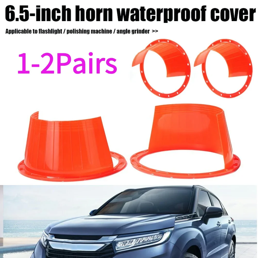 1-2Pairs 6.5inch Car Door Speaker Ring Waterproof Speaker Cover Protection Pad Universal Audio Refit Speaker Extender Ring Cover