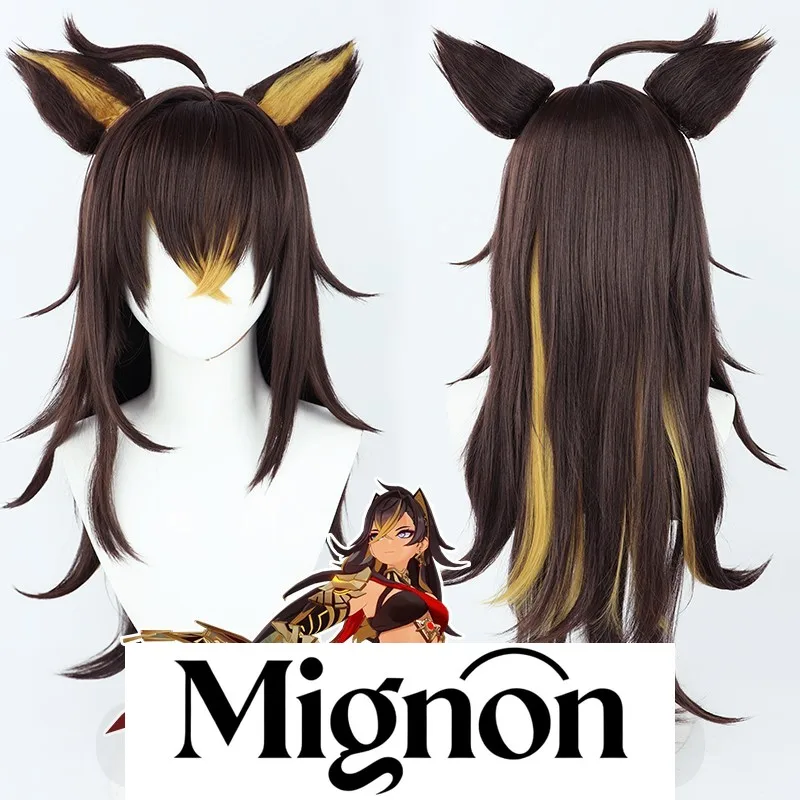 

Genshin Impact Dehya косплей парик с ушками силиконовый скальп подарок на Хэллоуин