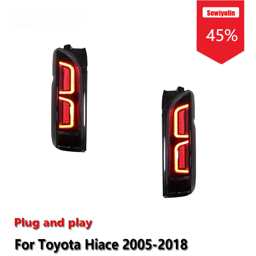 

Sewiyolin автомобильные светодиодные задние фонари в сборе для Toyota Hiace 2005-2018 авто противотуманные DRL тормозные указатели поворота Plug and Play