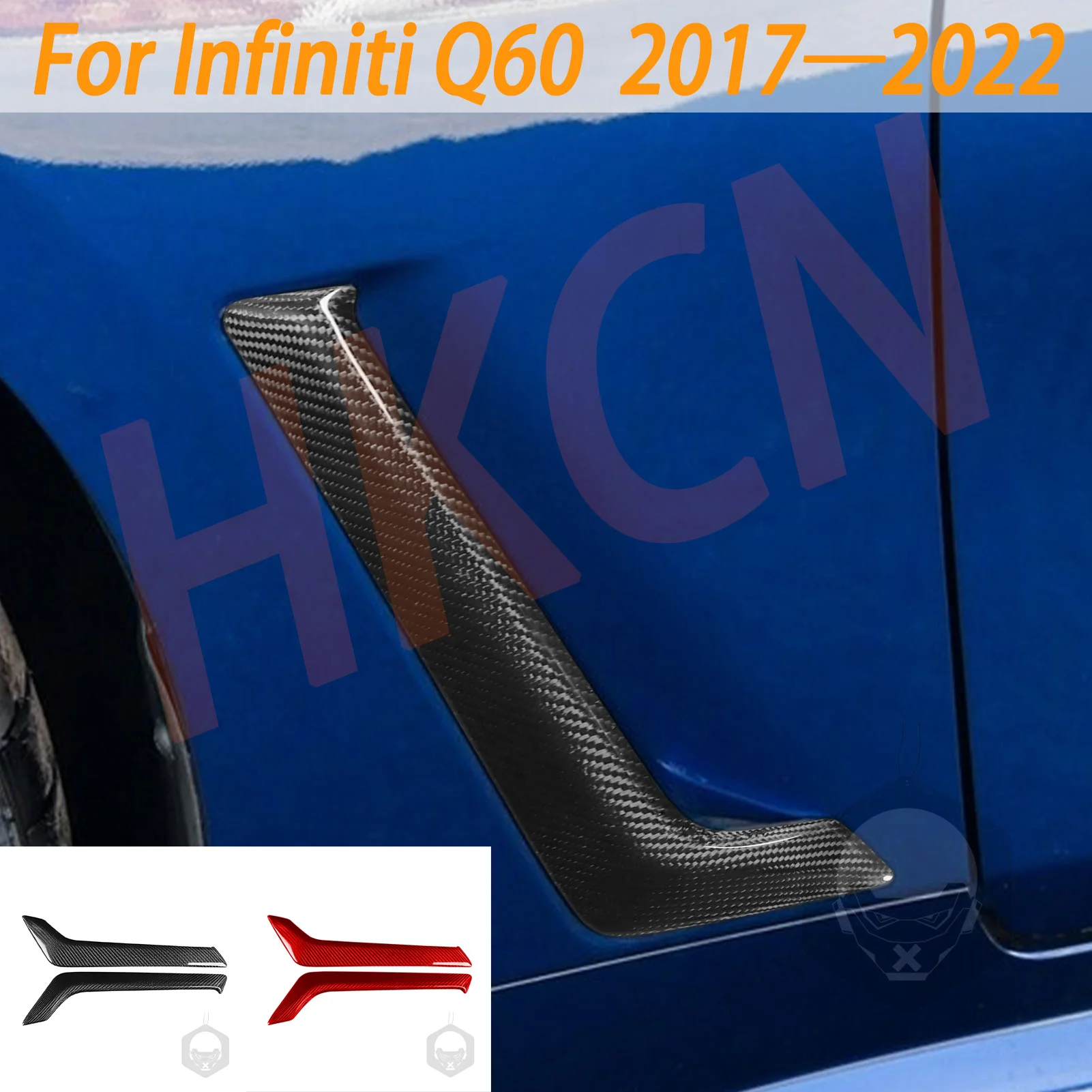 

For Infiniti Q60 Q60s 2016-2024 Modified Air Fender Spoiler Wing Cover Accessories 2PCS Real Carbon Style Car Side Fender Trim