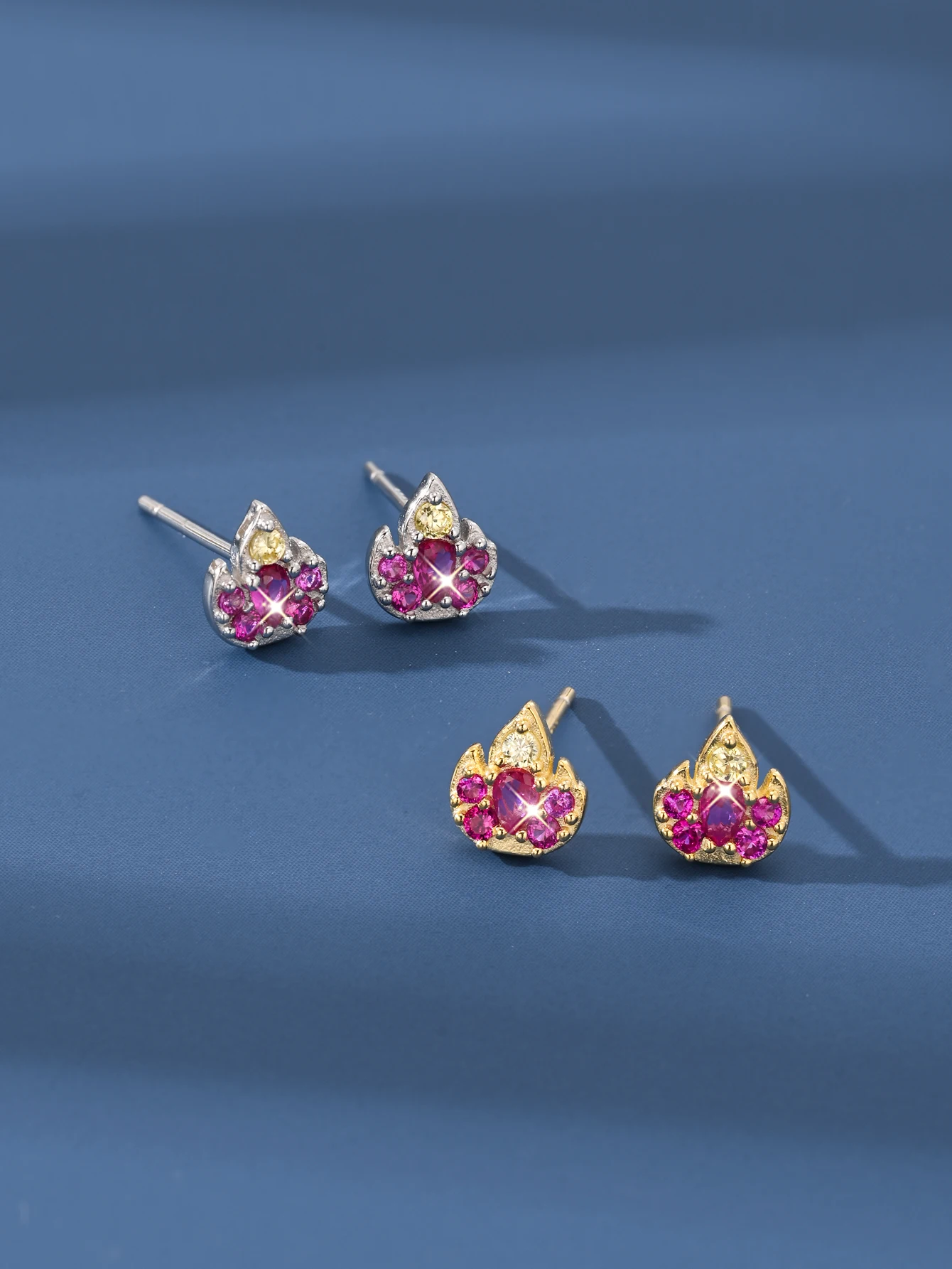 Flame, 925 Sterling Silver Inlaid With Mini Zircon Original Design, Cute Temperament, Luxurious Jewelry, Holiday Birthday Gift