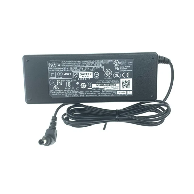 For Sony LCD TV DV Bravia Power Supply AC Adapter Original 19.5v 3.08A ACDP-060L01 ACDP-060S01 ACDP-060S02 ACDP-060S03 ADP60SD