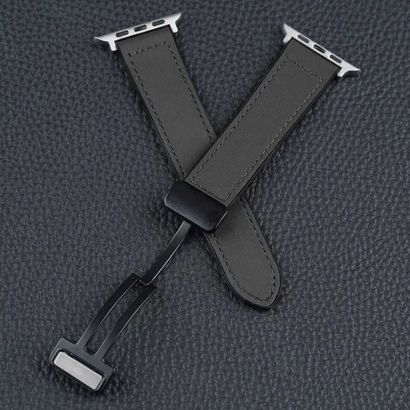 Echtes Leder-Magnetarmband für Apple Watch-Armbänder Ultra 3 44 mm 46 mm 41 44 49 mm 42 mm Brecelet Correas Para 11 10 9 8 7 SE-Band