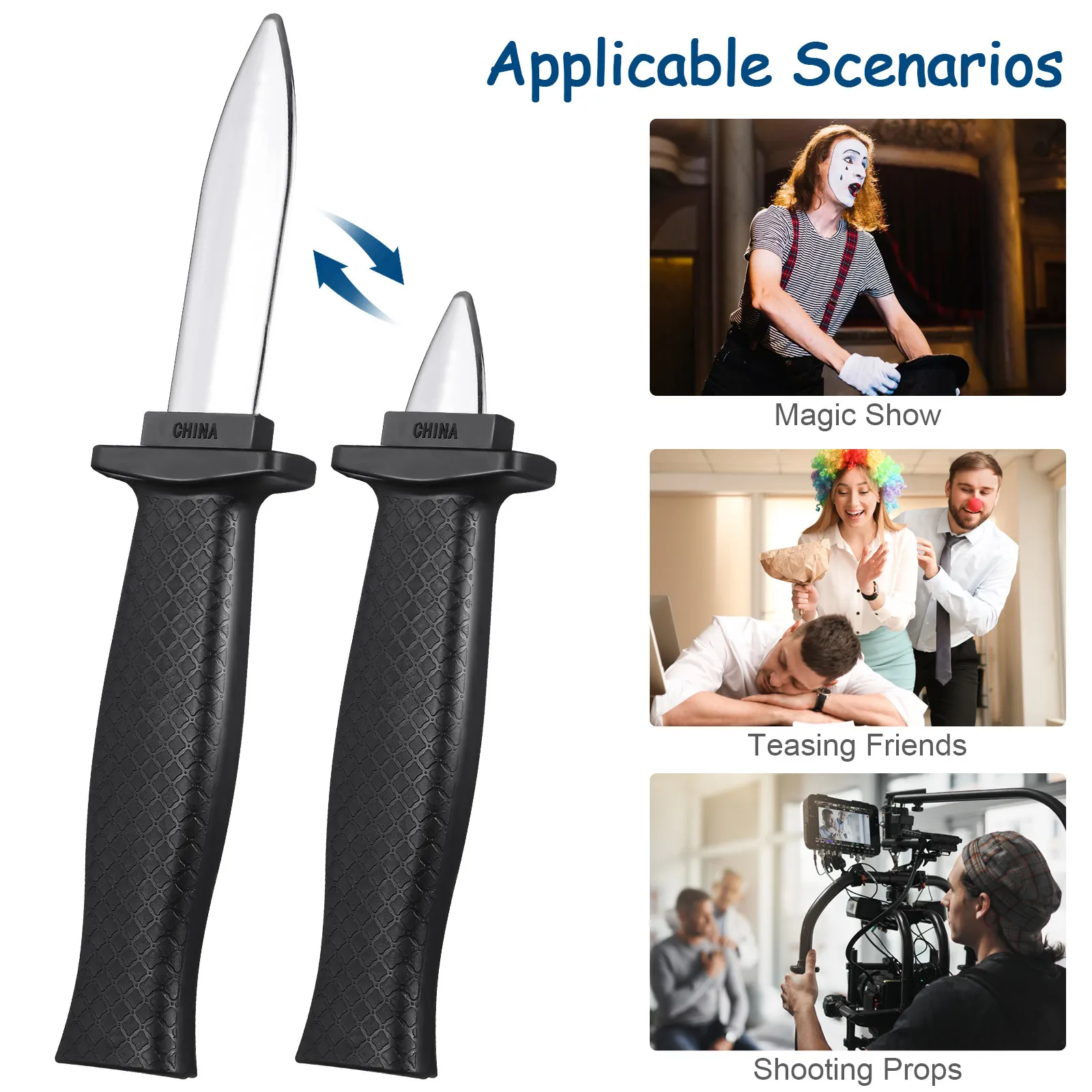 7Pcs Retractable False Cutter Prop Prank Plaything Universally Enjoyable Shriek Laugh Inducing April Fools Day Supply