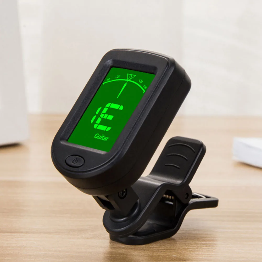 Eletrônico Clip-on Digital Guitar Tuner, Display LCD para violino, baixo, cavaquinho, bem temperado, universal, giratório de 360 graus