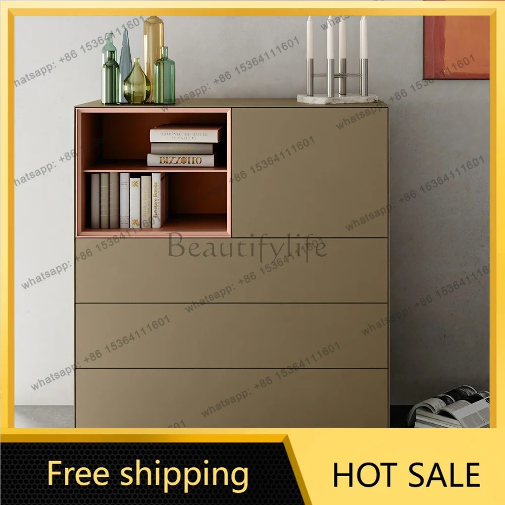 Factory Direct Italian Minimalist Painting Side Cabinet Home Light Luxury Entrance Locker