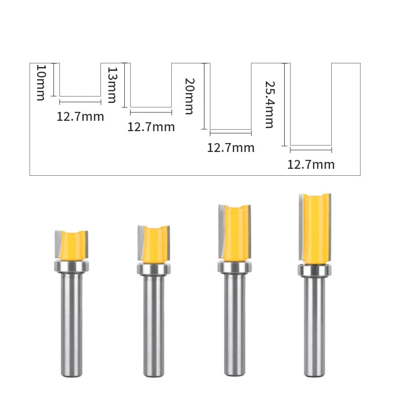 YUSUN 8 مللي متر عرقوب D1/2 "نمط بت راوتر بت النجارة قاطعة المطحنة للخشب بت الوجه مطحنة قاطع كربيد نهاية مطحنة