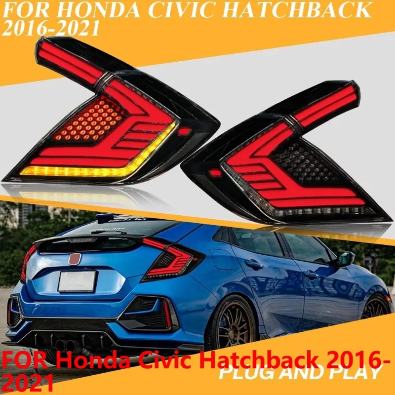 

Для Honda Civic Hatchback 2016-2021 светодиодные задние фонари, полностью дымчатые задние фонари