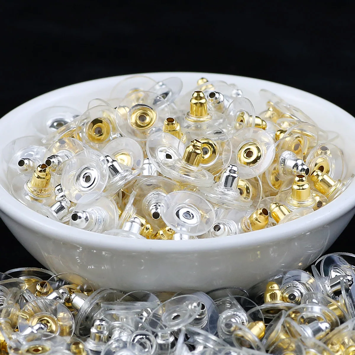 10mm 100pcs Golden Silvery Earring Back Metal Earplugs CCB Loose Earring-caps For Jewelry Making Handmade Earring DIY Accessorie image 4