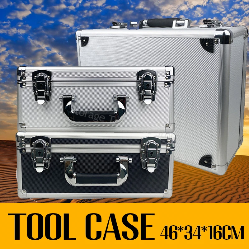 Aluminum Suitcase Toolbox Metal Safety Equipment Cases Portable Instrument Storage Boxes Hardware Tool Organizer Box