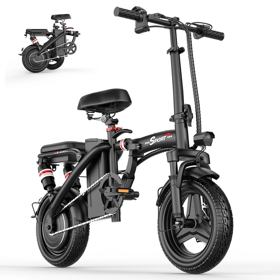 Mini Folding Electric Bike 48V 400W 30AH 14-inch Electric City Bike Folding Electric Bicycle Cheap Adult Battery Powered Scooter image 9