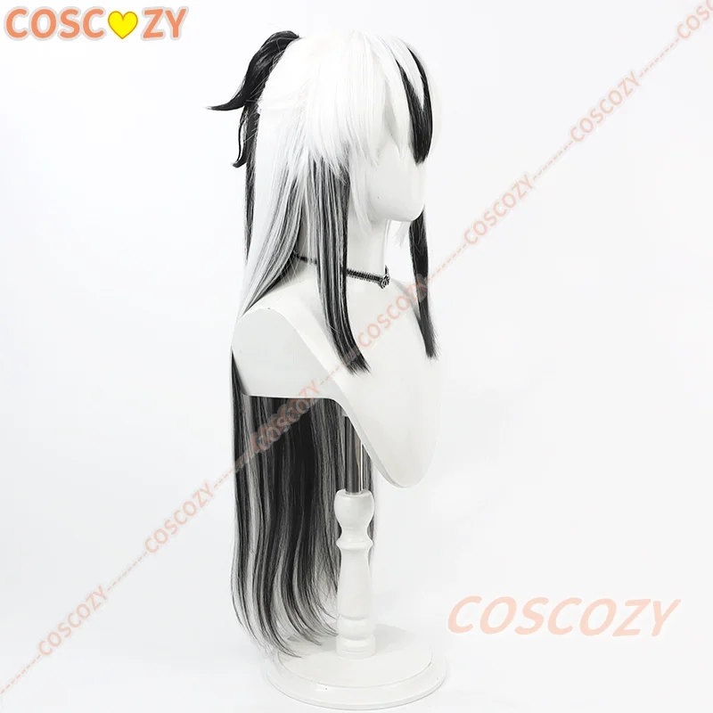 Fate Grand Order Uesugi Kenshin Peruca Cosplay Fibra Resistente ao Calor Cabelo Branco Preto para Halloween Con Evento
