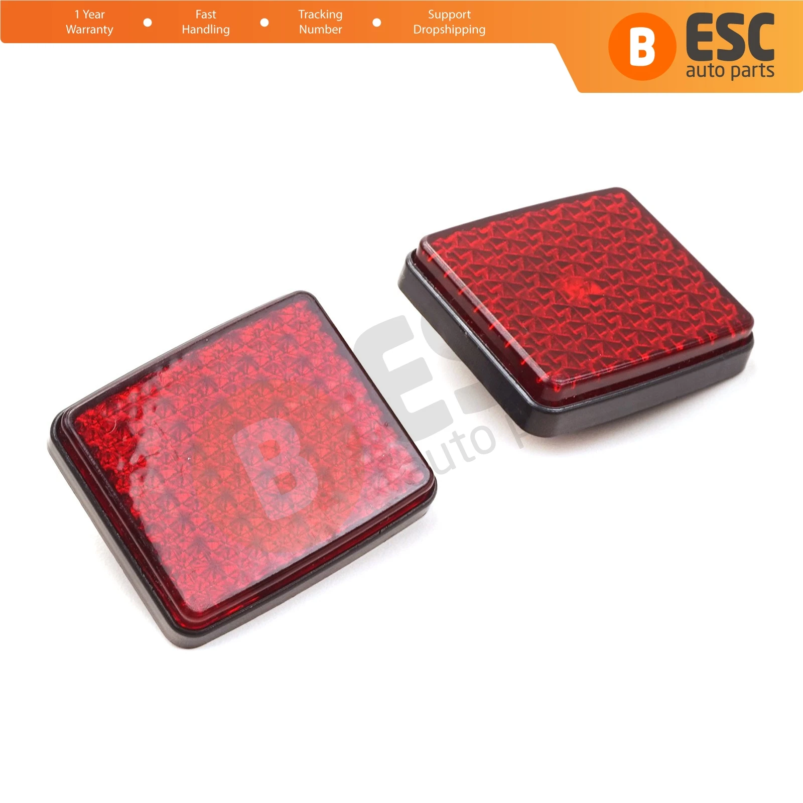 ESP1118-1 2 Piece Rear Bumper Reflex Reflector Left or Right 1348401080 for Fiat Doblo Ducato Peugeot Boxer Citroen Jumper Relay