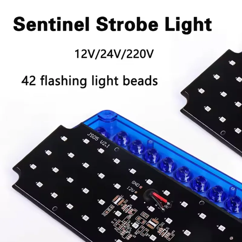 Big car ultra-thin booth flashing LED car SUV Truc 12V 24V alternating flashing warning light roadblock signal light blue