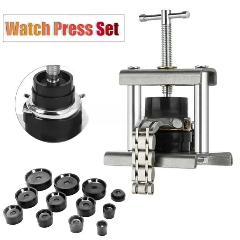 12-teiliges/18-teiliges Profi-Uhrenpressen-Set, Werkzeug zum Schließen von Uhrengehäusen & Passende Pressformen, Uhrenreparatur-Werkzeug, 18-teiliges Pressformen-Kit