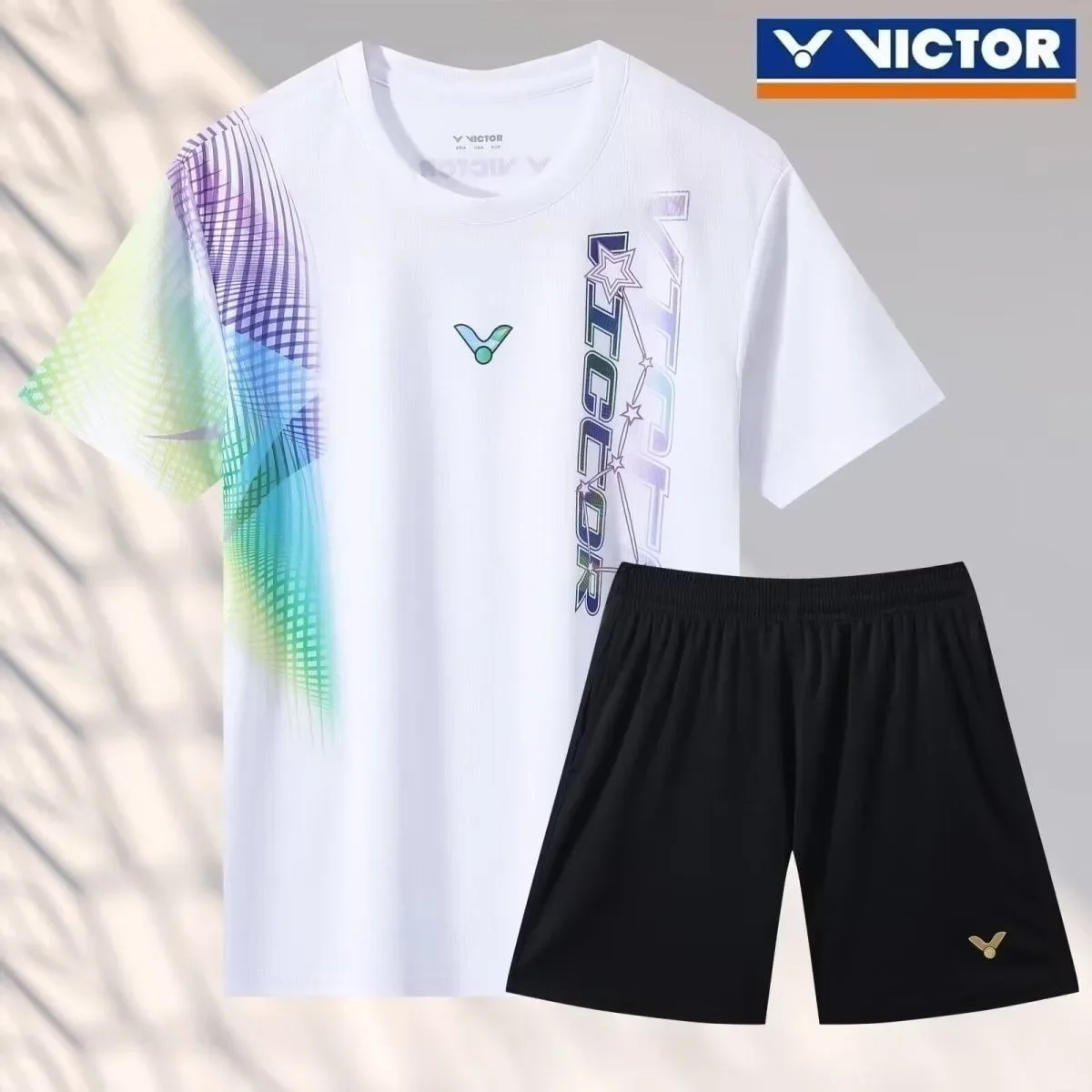 Victor-男性と女性のための速乾性バドミントンシャツスーツ、卓球服、トレーニングショーツ、スポーツウェア