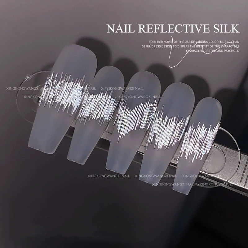 1 Box Nail Refective Silk Charm Matt Nail Art Gems for Nail 3D Decorations Metal Shinny Manicure