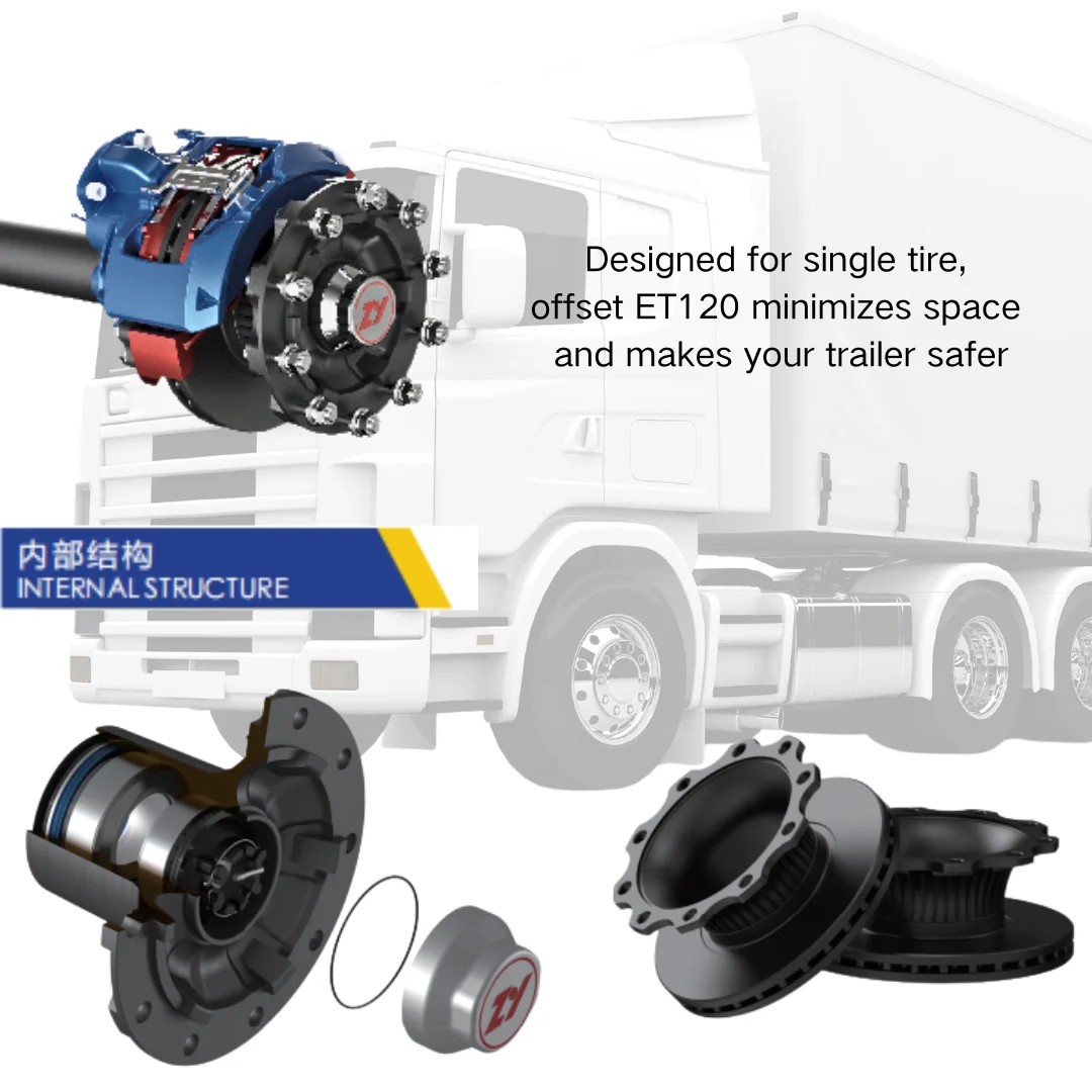 المحور الخلفي Tandem ذو سعة 12 طنًا منخفض الوزن لمقطورات اللوجستية والتوزيع - معدات تخفيض واحدة موفرة للوقود #1