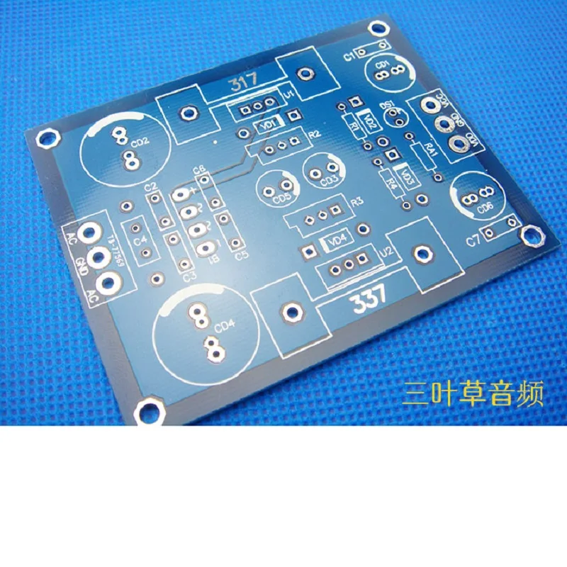 LM317 LM337 Continuously Adjustable Filter Regulated Power Supply PCB Board, Adjustable Voltage Output, Empty/Bare Board  J