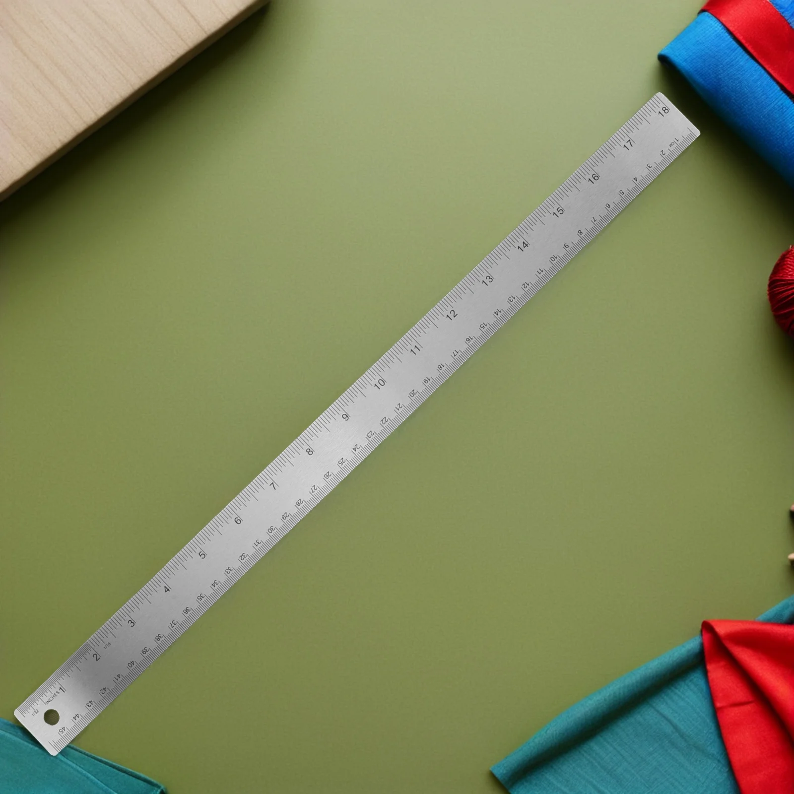 2Pcs Metal Ruler 18 Inch Stainless Steel Cork Backing Non-Slip Straight Edge Dual Scale for Students Engineers Architects