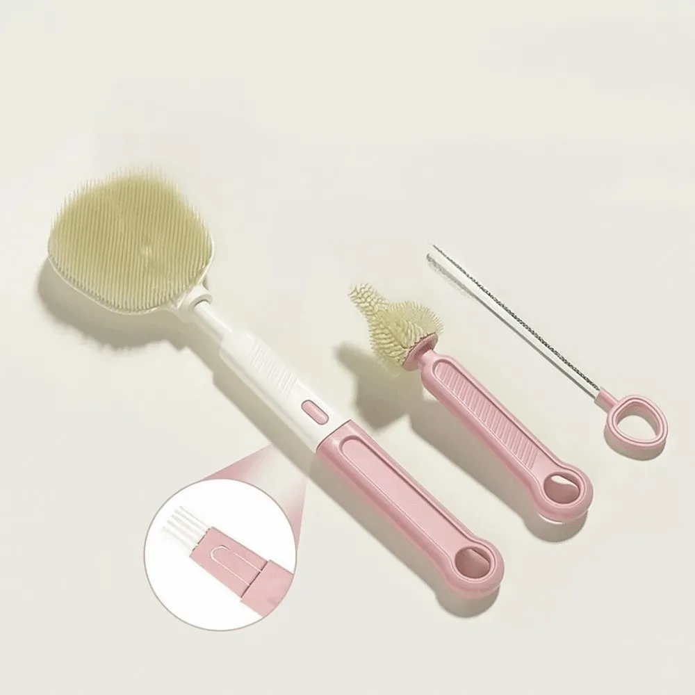 

6 шт./компл., многофункциональный набор щеток для чистки бутылочек с молоком, щетка-капельница, анти-потерянная соска, соломенный скруббер, сливной кронштейн