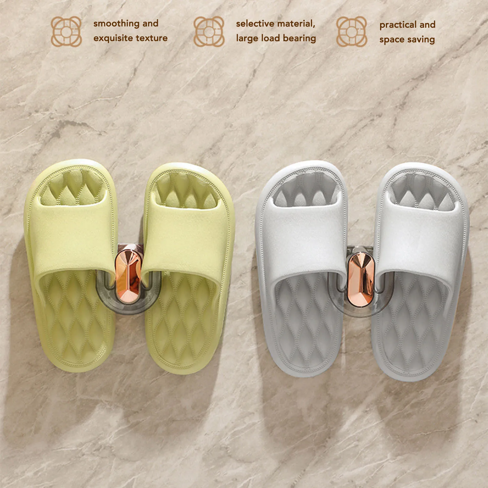 2 قطعة رف النعال الحائط البلاستيك القوي الفضاء إنقاذ النعال مقاوم للماء شماعات للمنزل الحمام صالون النعال شماعات #2