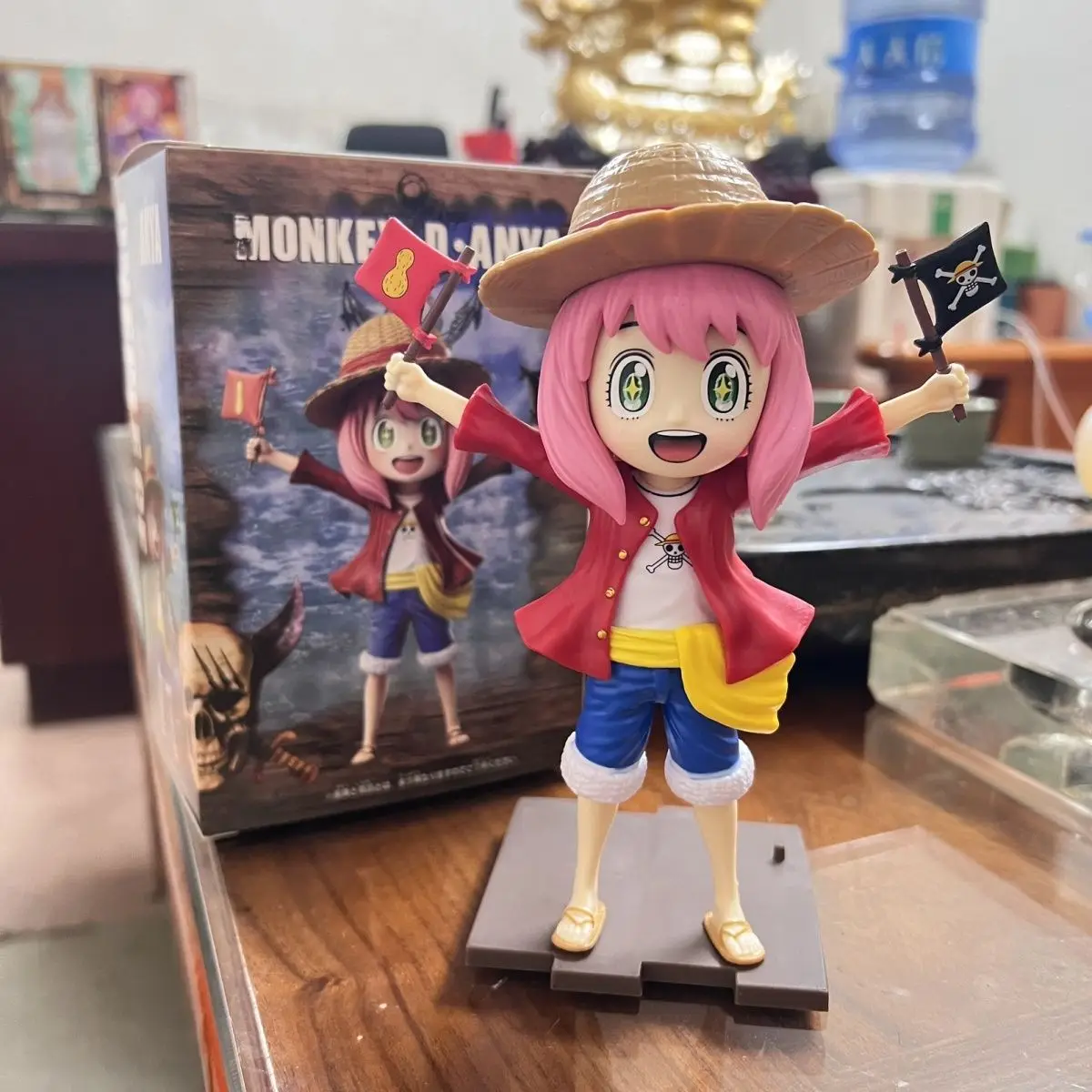 

Kawaii Spy Family Периферийные устройства Anya Forger Косплей One Piece Луффи Аниме ПВХ Фигурка Модель Игрушки Настольный Орнамент Ручная Модель Подарки