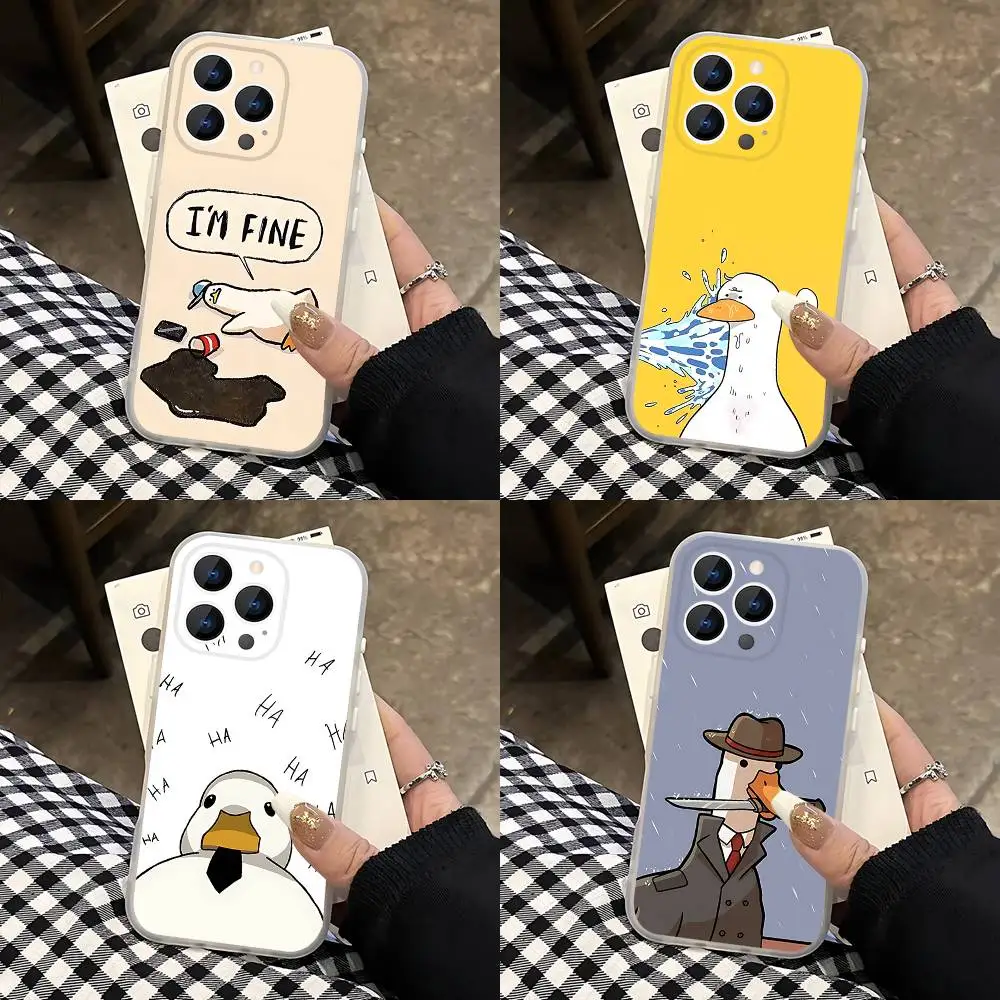 

Funny D-DucK Goose CUTE Phone Case For iPhone 17,16,15,14,13,12,11 Pro,Max,Plus,Mini,Air,E Magnetic Magsafe Frosted Transparent