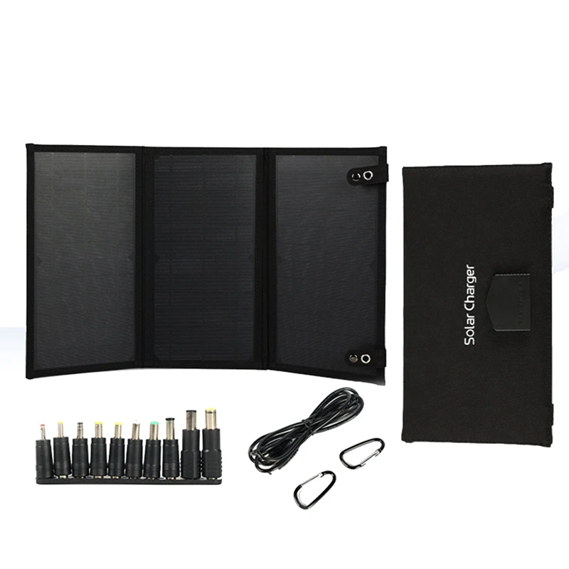 

30 Вт 18 В складная солнечная панель Type-C USB фотоэлектрическое зарядное устройство уличный мобильный телефон быстрая зарядка мобильный внешний аккумулятор прочный черный