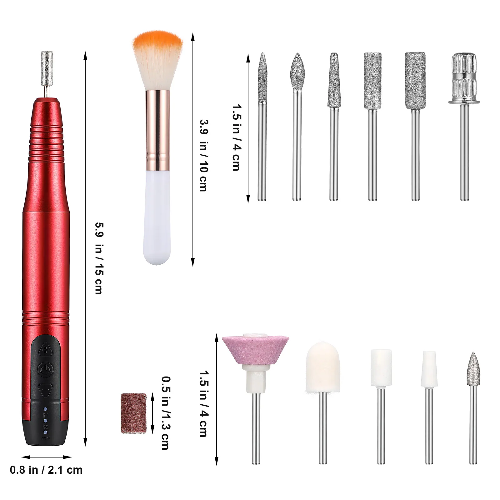 

1 комплект, электрическая пилочка для ногтей, набор маникюрных дрелей, портативный удобный набор для формирования ногтей, долговечный для домашнего салона