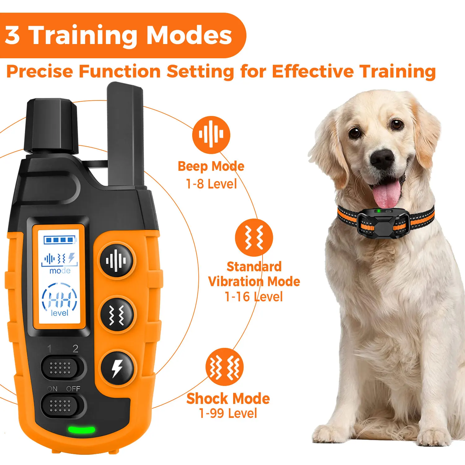 3300 Fu elektrisches Hundetrainingshalsband mit Fernbedienung,  wasserdichtes Haustierverhalten fr 5120 lbs Welpen mit Stovibration -  AliExpress 15