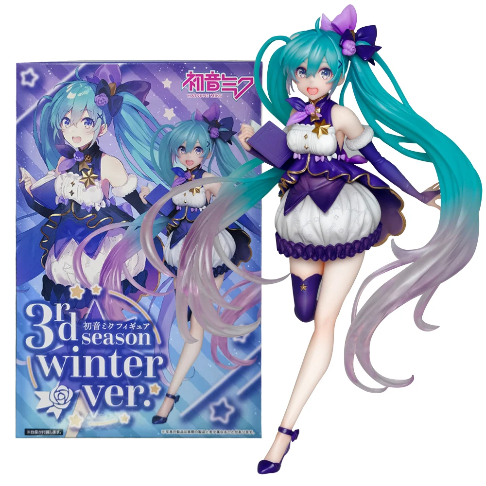 18CM Anime Hatsune Miku Hatsune Miku 3rd Season Winter Ver Winter Clothes Dress Up Standing Model Toy Gift Action Figure