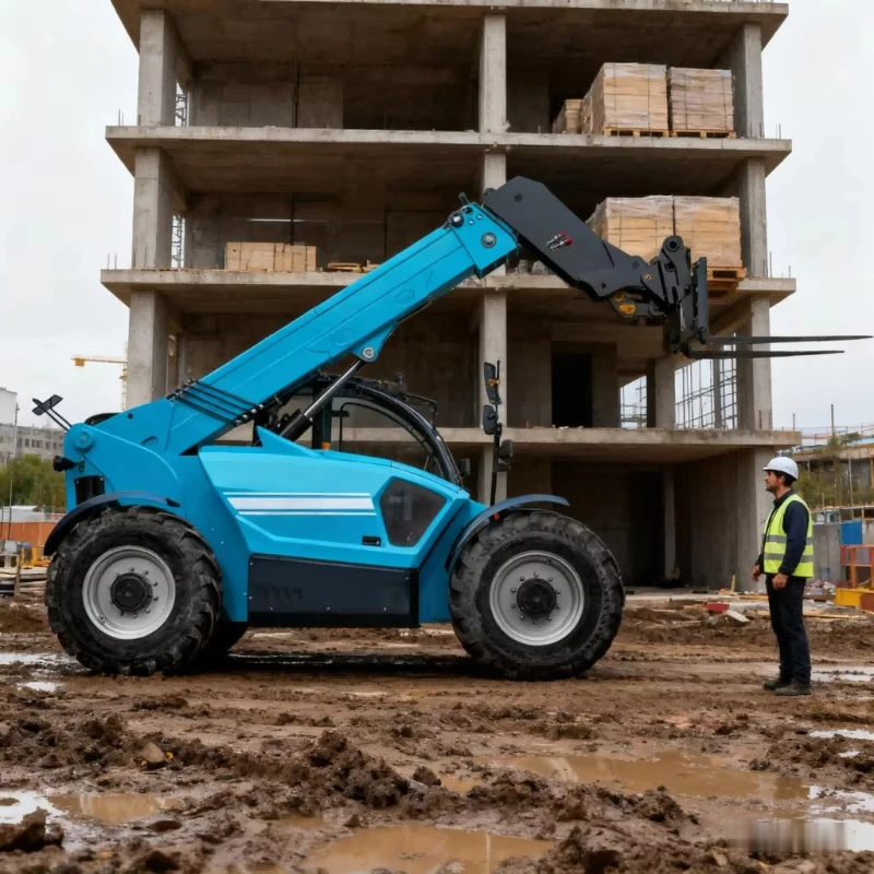 Hydraulic Telehandler Boom Front End Loader Small Forklift Telescopic Mini Telehandler