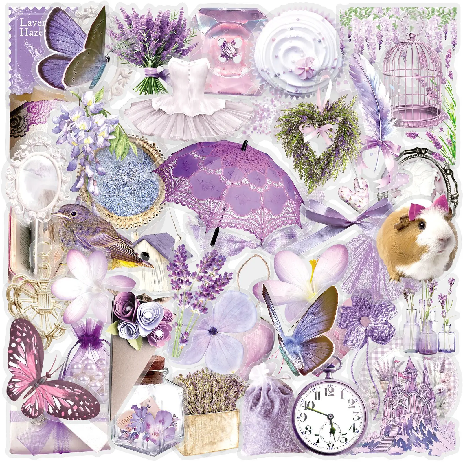 

50PCS Purple INS Style Sticker Creative DIY Decoration Mobile Phone Case Notebook Skateboard Water Cup Kids Toys Gift Waterproof