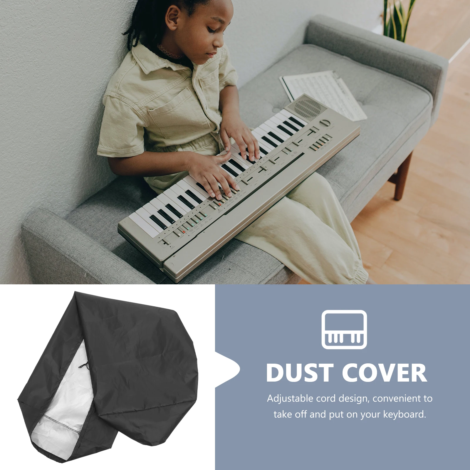 

61 Key Piano Keyboard Cover Stretchable Adjustable Cord Fit Electronic Keyboard Cover For Piano Accessories