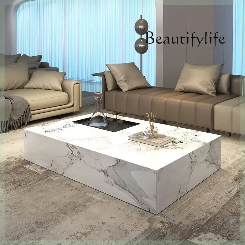 

N47 Эстетичный минималистичный кофейный столик в итальянском стиле, недорогой скандинавский стеклянный журнальный столик для дома