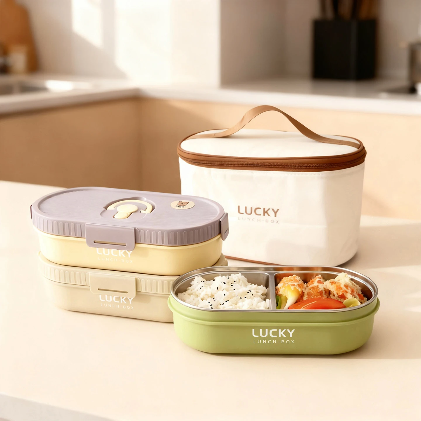 1pcs 850ML Oval Thermal Bento Lunch Box with Compartment Heatable Picnic 304 Stainless Steel Lunch Container for Kid Student